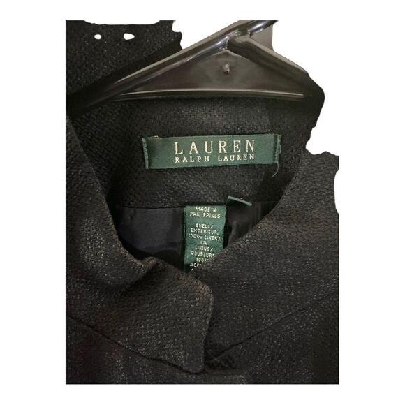 2 for $30 LAUREN RALPH LAUREN Black Linen Blazer - Picture 4 of 5